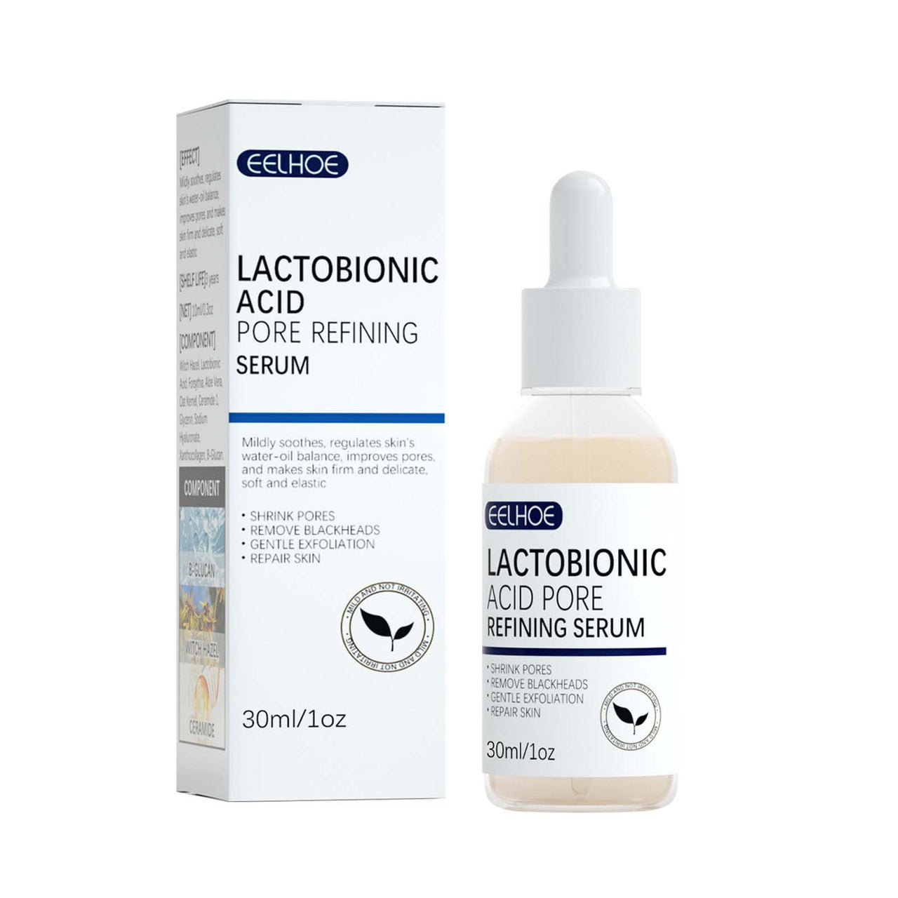 Lactobionic Acid Pore Refining SerumMinimize Pores Serum Gentle Formula Clean Pore Shrink Pore Firming Skin Reduce Fine Lines Facial Liquid for All Skin